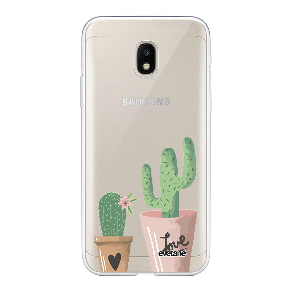 Evetane - Coque Samsung Galaxy J3 2017 souple transparente Cactus Love Motif Ecriture Tendance Evetane. - Coque, étui smartphone