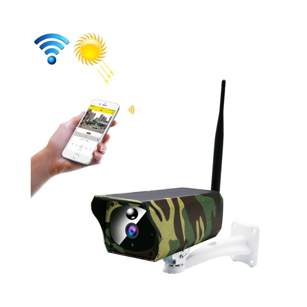 Wewoo - Caméra IP WiFi IP solaire sur batterie 1080P HD, avec détection de mouvement PIR et vision nocturne infrarouge carte TF (64 Go maximum) - Caméra de surveillance connectée