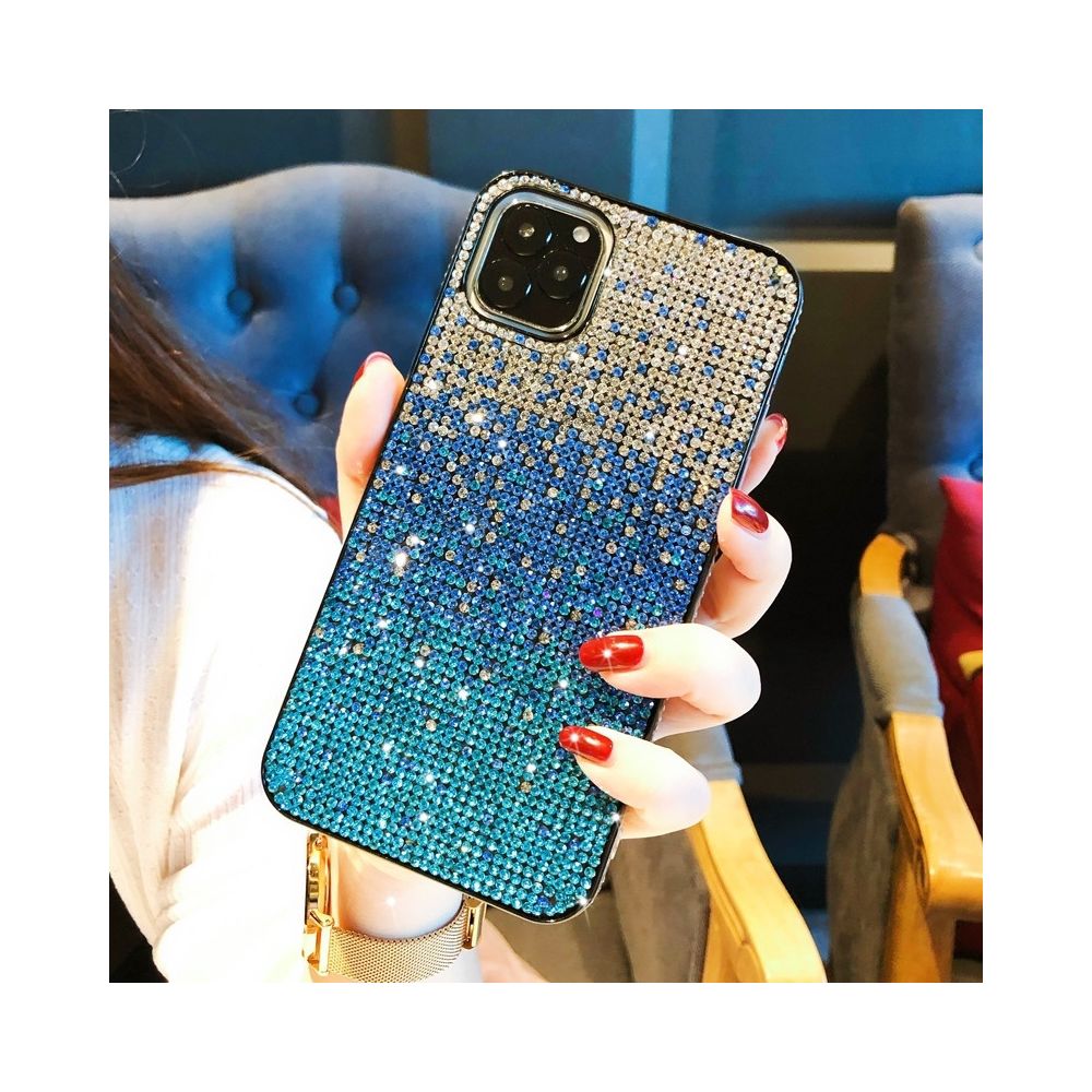 Wewoo - Coque Rigide Pour iPhone 11 PC + Etui de protection tricolore Crystal Diamond dégradé bleu - Coque, étui smartphone