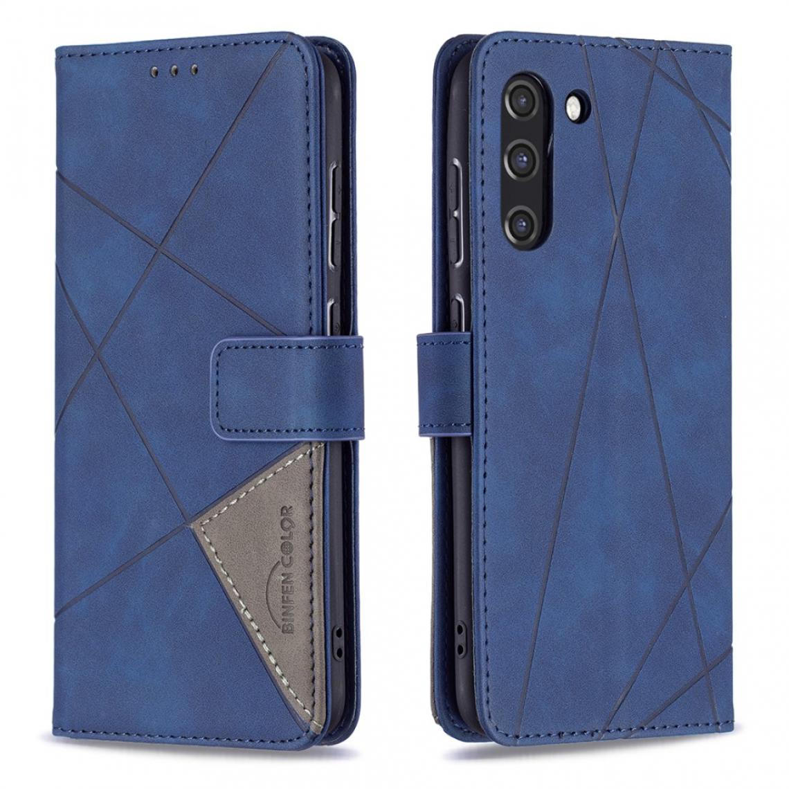 Other - Etui en PU Motif géométrique avec support bleu pour votre Samsung Galaxy S21 FE/S21 Lite - Coque, étui smartphone