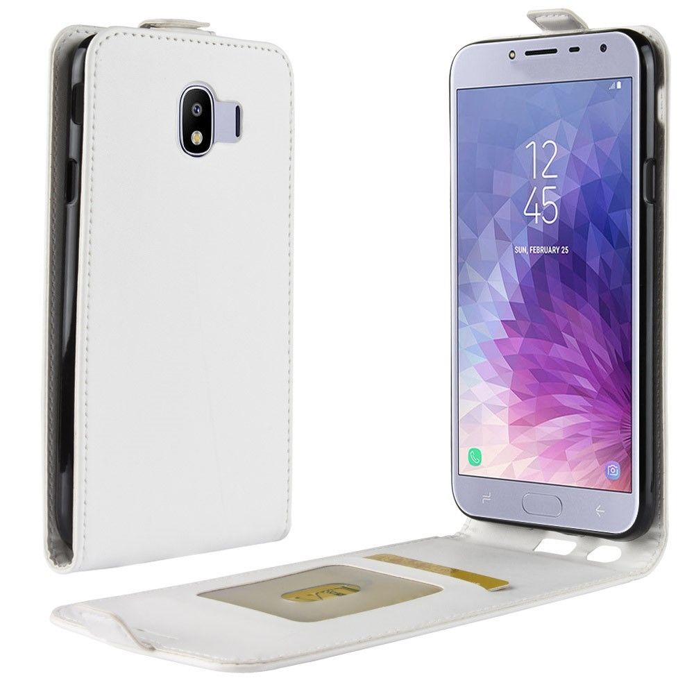 marque generique - Etui en PU flip vertical blanc pour votre Samsung Galaxy J4 (2018) - Autres accessoires smartphone