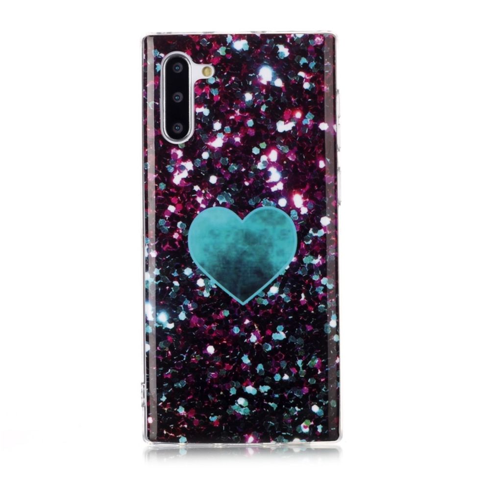 Wewoo - Housse Étui Coque Pour Galaxy Note 10 Motif dessin coloré Fabrication IMD de protection souple en TPU Amour vert - Coque, étui smartphone