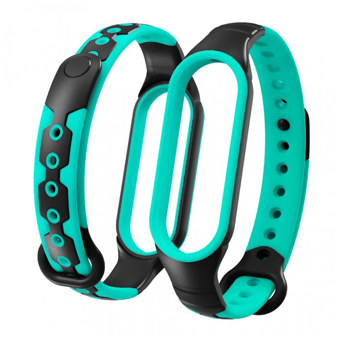 Other - Bracelet en silicone Bicolore noir/vert pour votre Xiaomi Mi Band 6 - Accessoires bracelet connecté