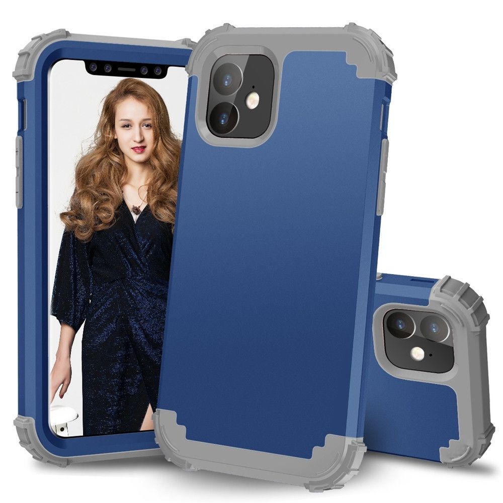 Wewoo - Coque Rigide Pour iPhone 11 PC + Silicone Protection anti-chute téléphone portable en trois parties bleu - Coque, étui smartphone