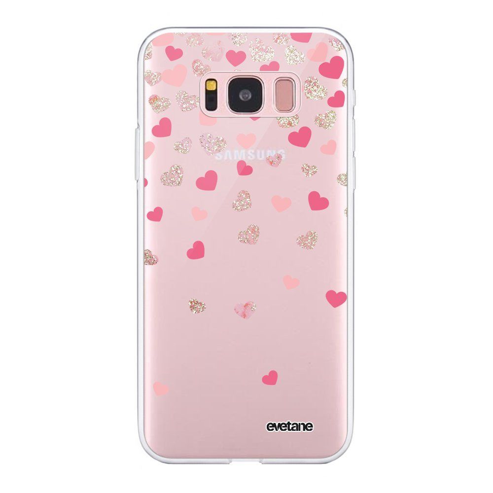 Evetane - Coque Samsung Galaxy S8 souple transparente Coeurs en confettis Motif Ecriture Tendance Evetane - Coque, étui smartphone