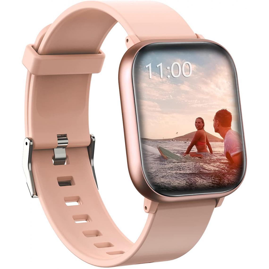 Chrono - Montre Connectée pour téléphones Android compatibles iPhone Samsung, montres de sport de santé pour hommes, femmes, suivi d'activité GPS avec moniteur de fréquence cardiaque, cadran de montre et bracelet remplaçablesï¼orï¼ - Montre connectée