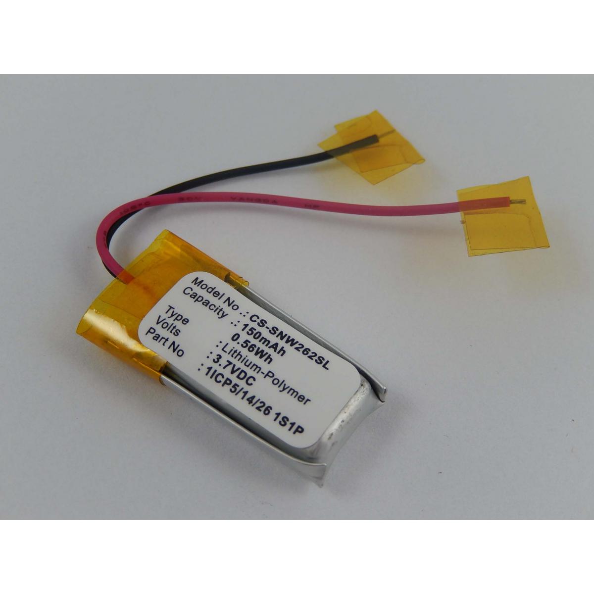 Vhbw - vhbw Li-Polymer batterie 150mAh (3.7V) pour MP3 Player Sony NWZ-W262 comme 1ICP5/14/26 1S1P. - Batteries électroniques