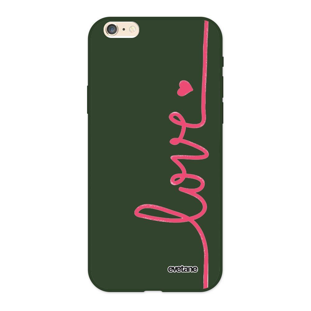 Evetane - Coque iPhone 6/6S Silicone Liquide Douce vert kaki Love Ecriture Tendance et Design Evetane - Coque, étui smartphone