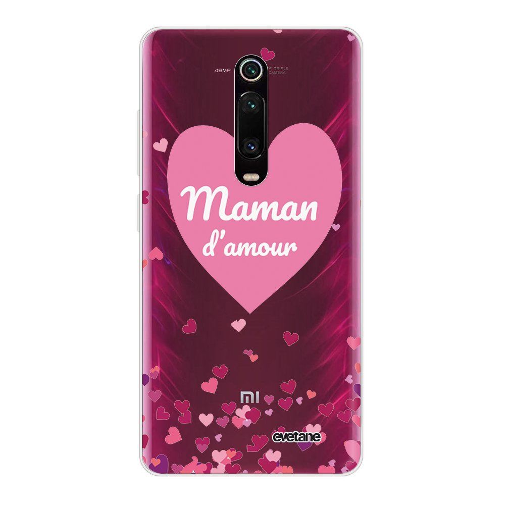Evetane - Coque Xiaomi Mi 9T souple transparente Maman d'amour coeurs Motif Ecriture Tendance Evetane - Coque, étui smartphone