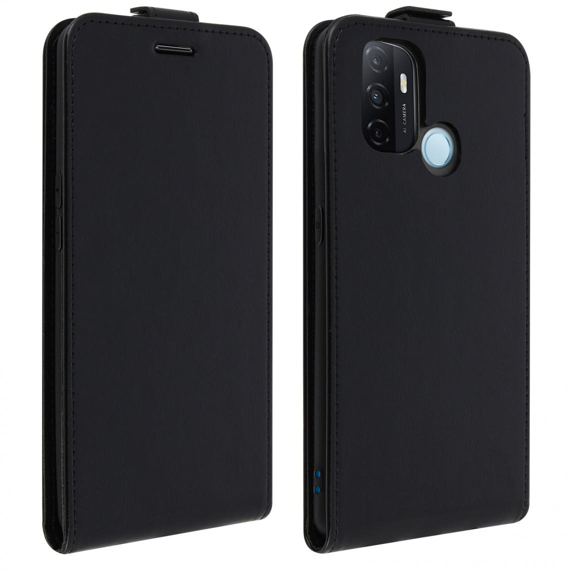 Avizar - Étui Oppo A53 / A53s Clapet Vertical Protection Porte-carte Noir - Coque, étui smartphone