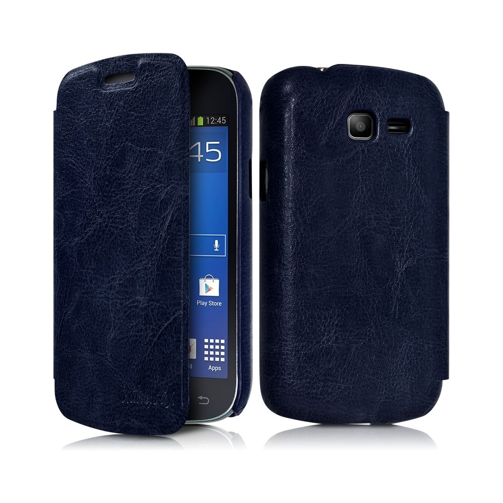 Karylax - Housse Coque Etui à rabat latéral Couleur Bleu Foncé pour Samsung Galaxy Trend Lite + Film de protection - Autres accessoires smartphone