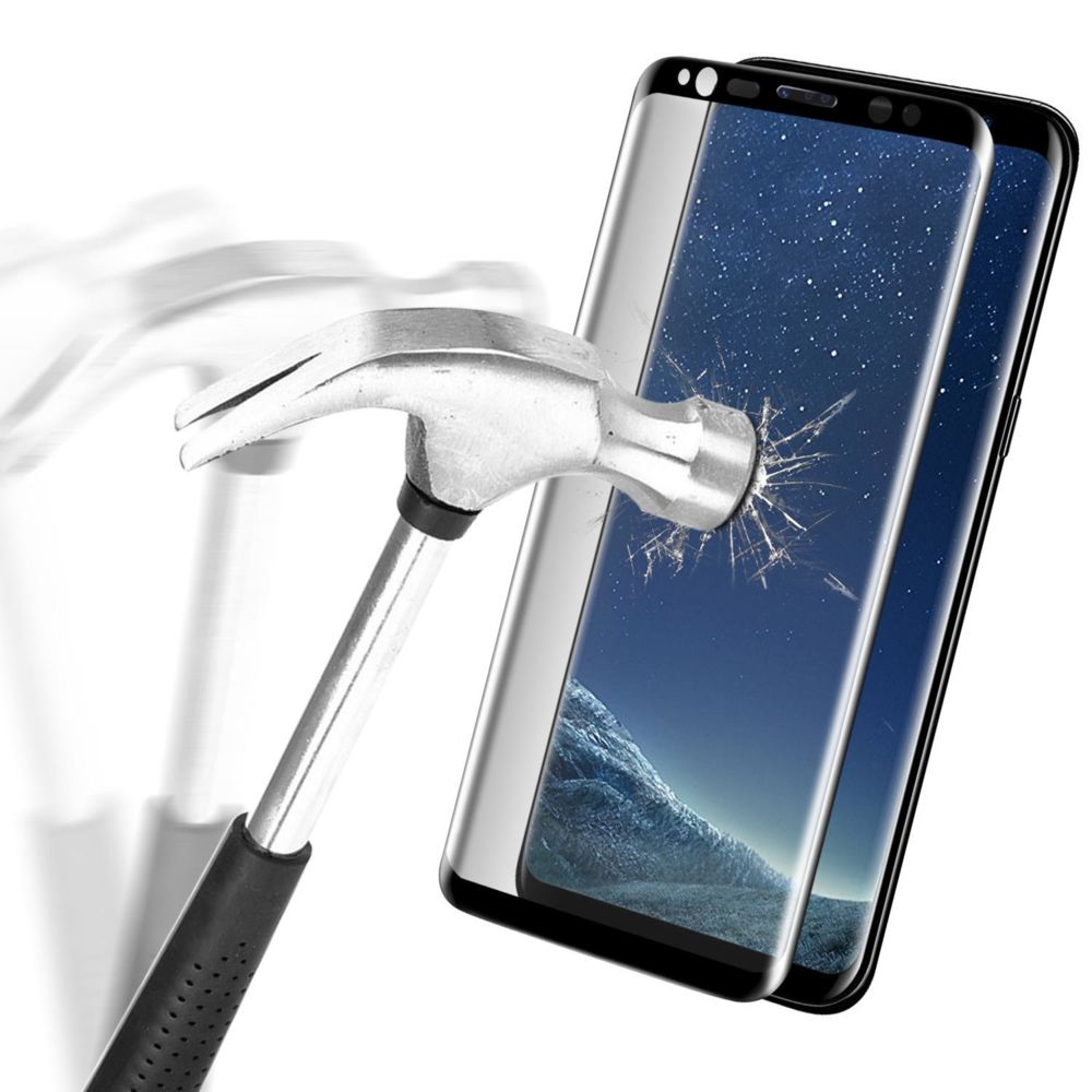 Alpexe - Vitre de protection en verre trempé 3D Incurvé pour Samsung Galaxy S8 Noir - Coque, étui smartphone