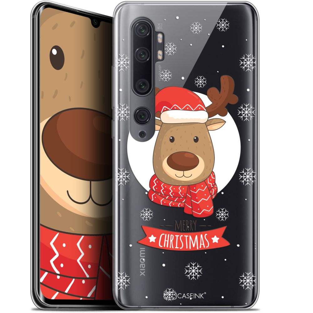 Caseink - Coque Pour Xiaomi Mi Note 10 / Pro (6.47 ) [Gel HD Collection Noël 2017 Design Cerf à Echarpe - Souple - Ultra Fin - Imprimé en France] - Coque, étui smartphone