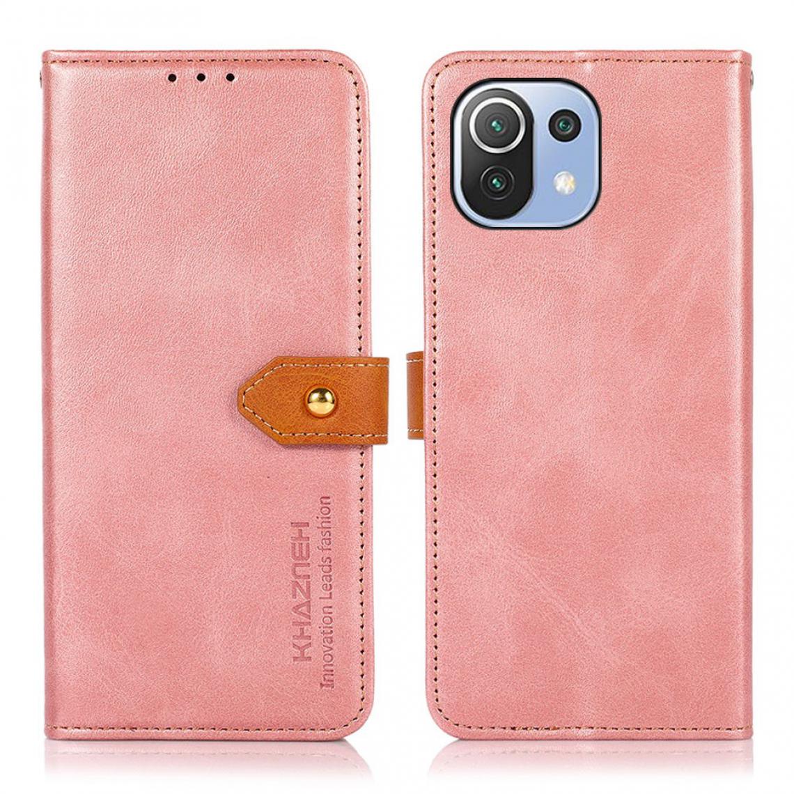 Other - Etui en PU Fermoir magnétique avec support or rose pour votre Xiaomi Mi 11 Lite 4G/5G - Coque, étui smartphone