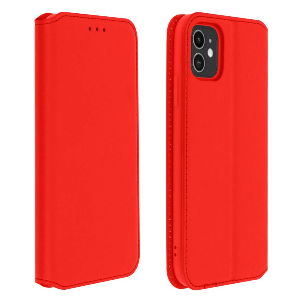 Avizar - Housse iPhone 11 Étui Folio Portefeuille Fonction Support rouge - Coque, étui smartphone
