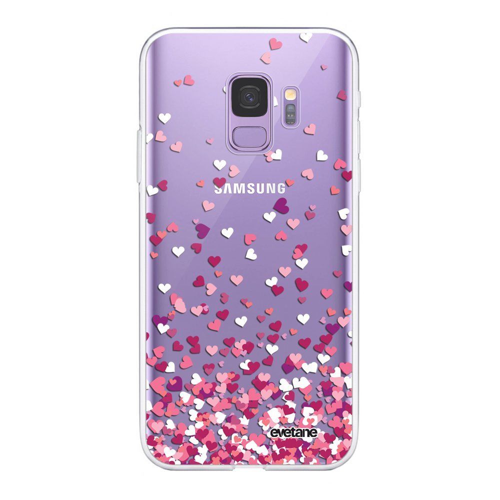 Evetane - Coque Samsung Galaxy S9 360 intégrale transparente Confettis De Coeur Ecriture Tendance Design Evetane. - Coque, étui smartphone