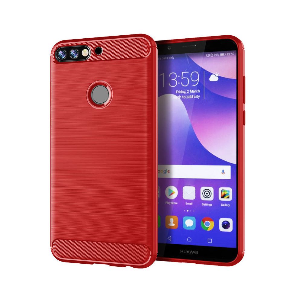 marque generique - Etui Coque de protection durable souple pour Huawei Nova2 Lite - Rouge - Autres accessoires smartphone