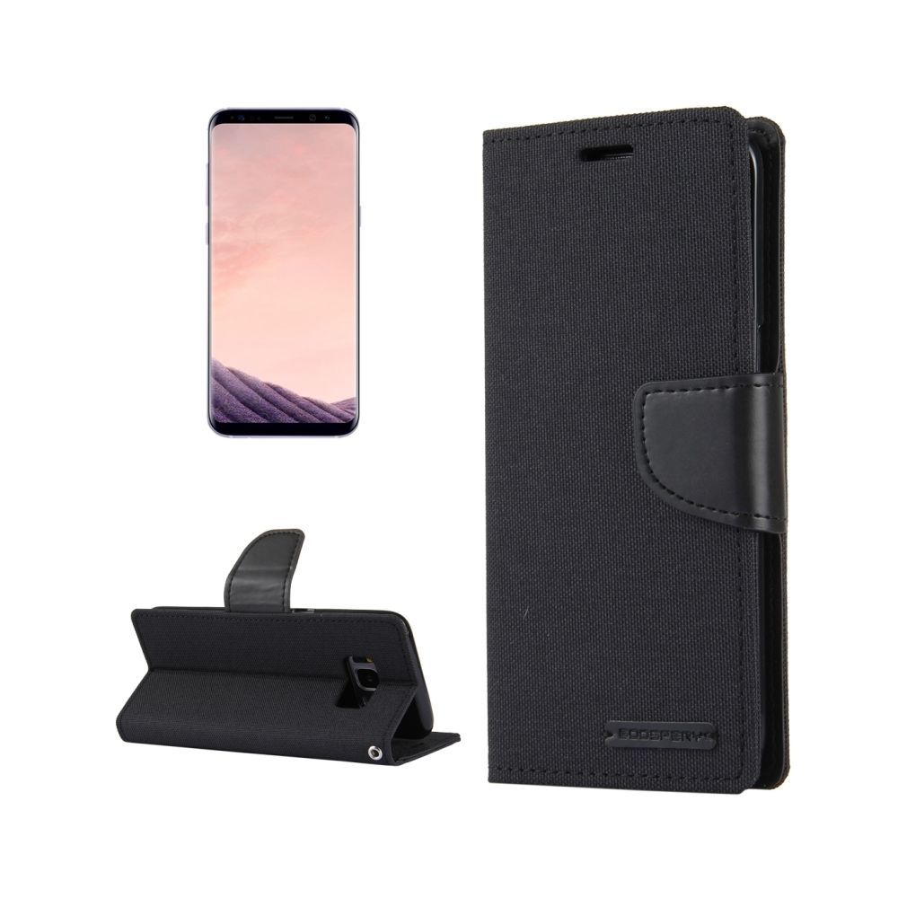 Wewoo - Housse Étui noir pour Samsung Galaxy S8 toile horizontale flip en cuir avec fentes CANVAS DIARY cartes et porte-monnaie support - Coque, étui smartphone