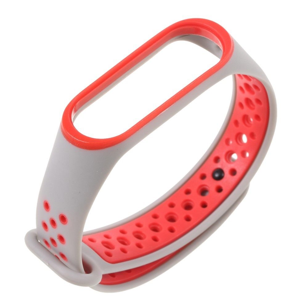 marque generique - Bracelet en silicone deux tons souple gris / rouge pour votre Xiaomi Mi Band 3 - Autres accessoires smartphone