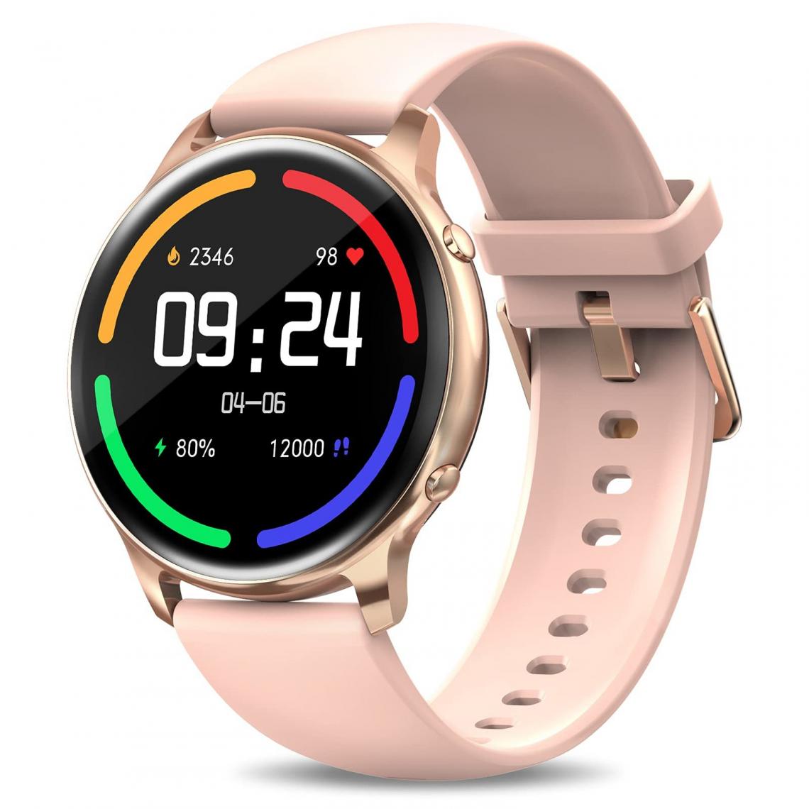 Chronotech Montres - Chronus Smartwatch Men Women, Waterproof Smartwatch 5ATM, Activity Tracker with Heart Rate Monitors, SpO2, Pedometer, Music Control, Smartwatch for iOS / Android(Rose) - Montre connectée