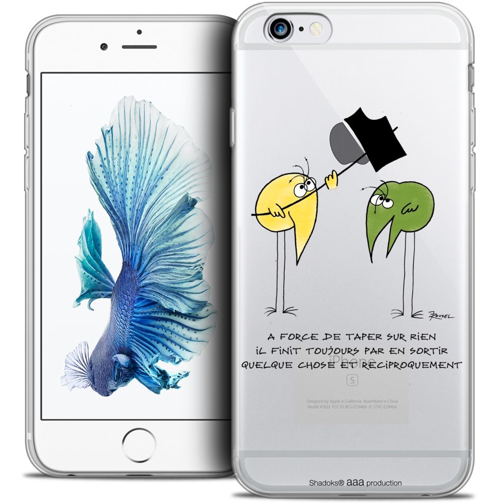 Caseink - Coque Housse Etui Apple iPhone 6/6s Plus 5.5 [Crystal HD Collection Les Shadoks ? Design A Force - Rigide - Ultra Fin - Imprimé en France] - Coque, étui smartphone