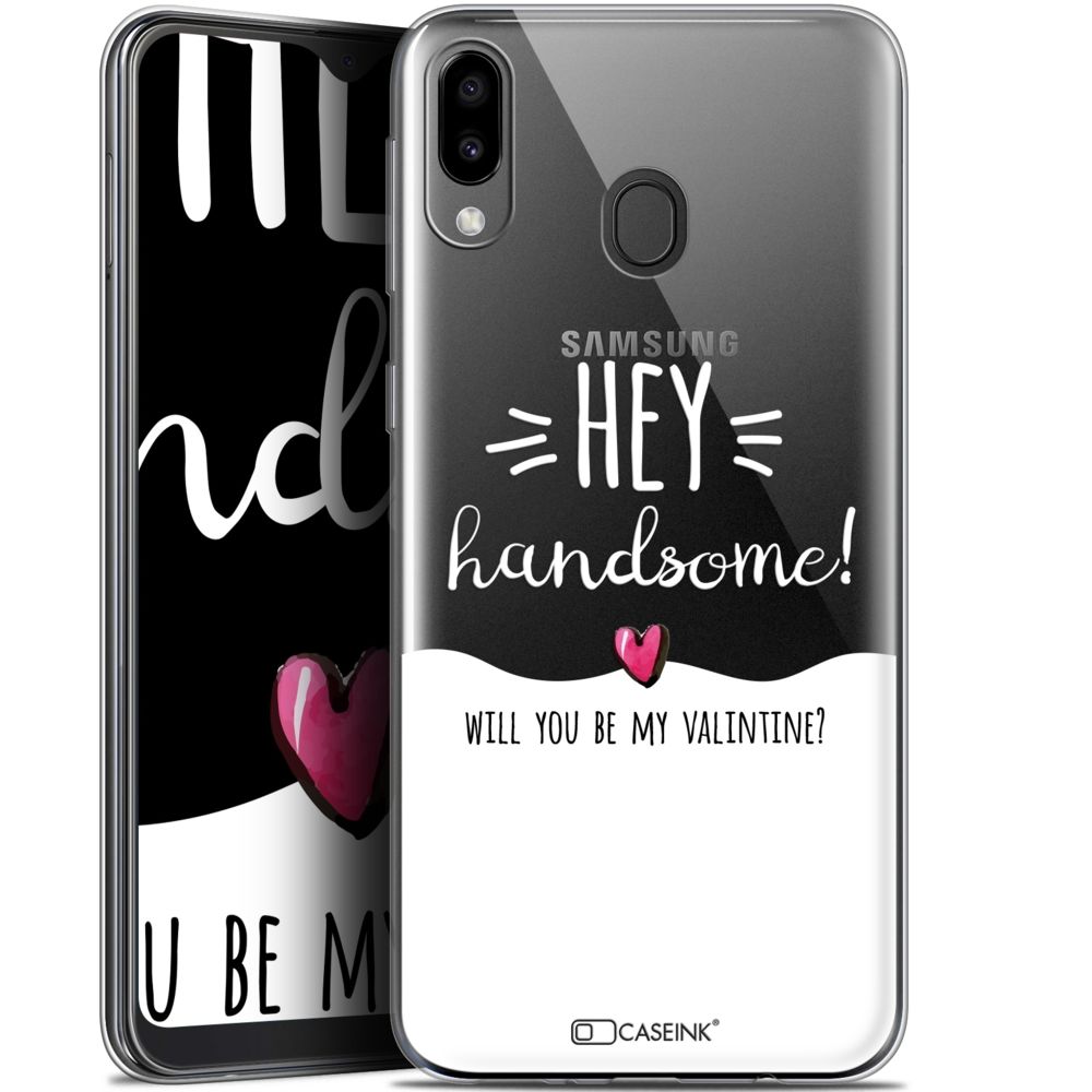 Caseink - Coque Pour Samsung Galaxy M20 (6.3 ) [Gel HD Collection Love Saint Valentin Design Hey Handsome ! - Souple - Ultra Fin - Imprimé en France] - Coque, étui smartphone