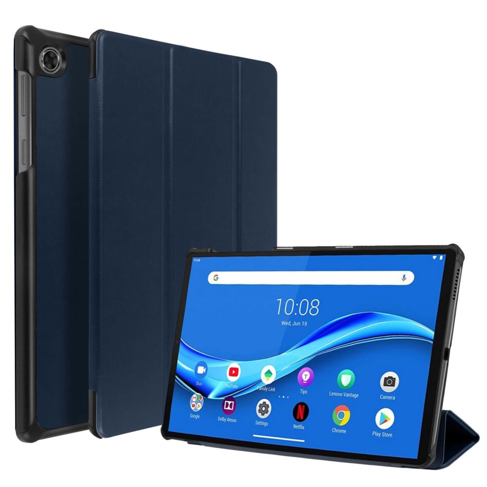 Avizar - Étui Lenovo Tab M10 Plus Support Vidéo et Clavier Design Fin bleu nuit - Coque, étui smartphone