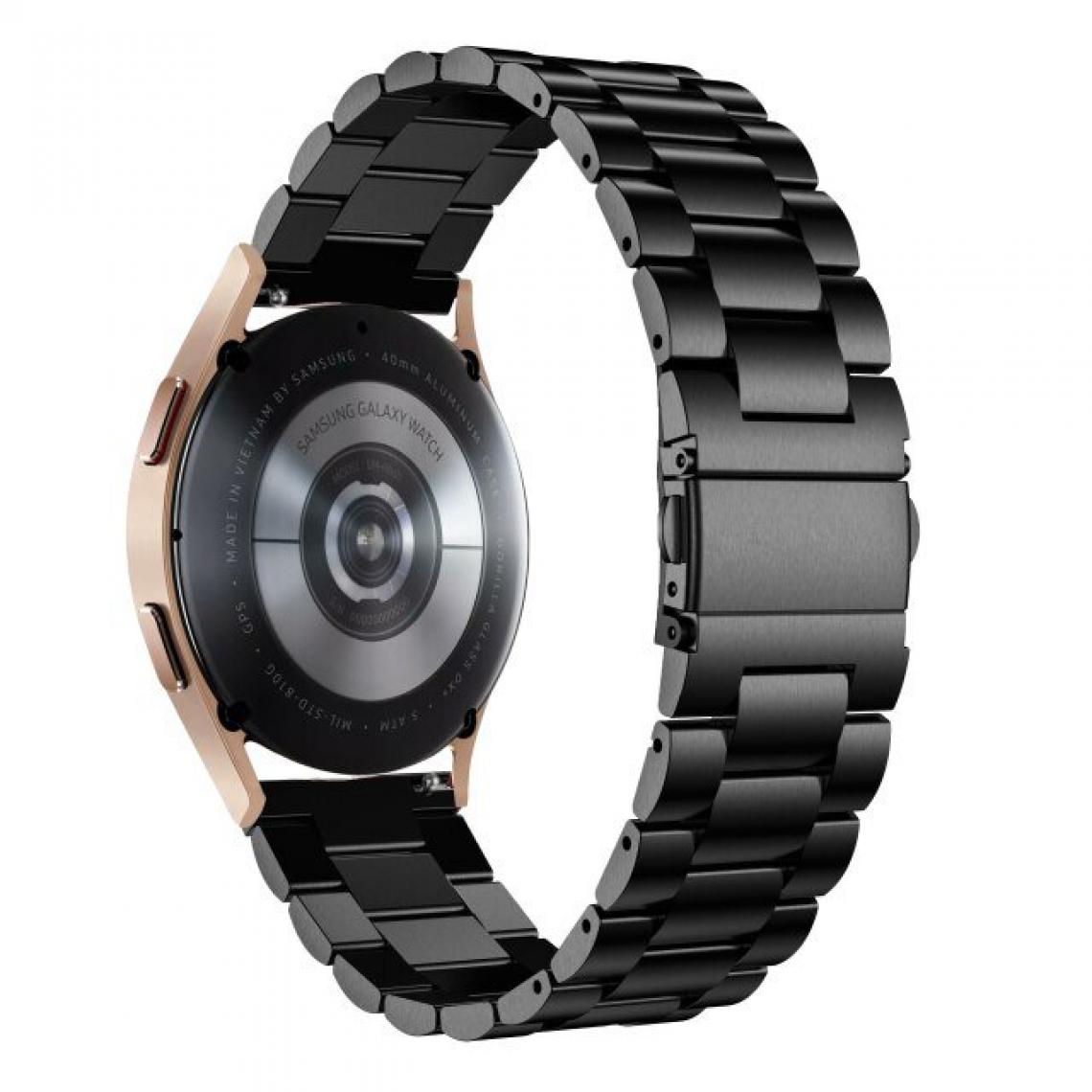 Phonecare - Bracelet en Acier Inoxydable Taille Ajustable Avec Fermoir par Clic + Outil pour Samsung Galaxy Watch4 Bluethtooth 4G - 44mm - noir - Autres accessoires smartphone