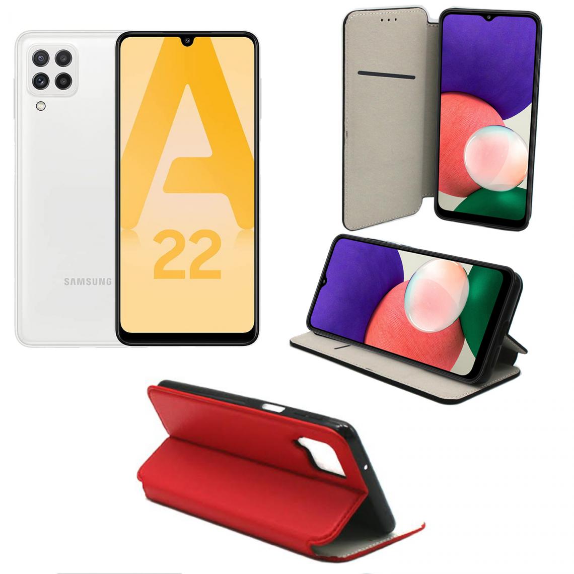 Xeptio - Samsung Galaxy A22 4G Etui Housse protection rouge - Coque, étui smartphone