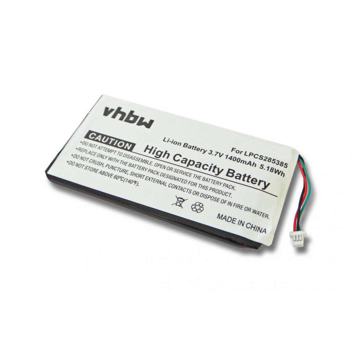 Vhbw - vhbw Batterie remplacement pour Creative Labs LPCS285385 pour lecteur MP3 baladeur MP3 Player (1400mAh, 3,7V, Li-ion) - Batteries électroniques
