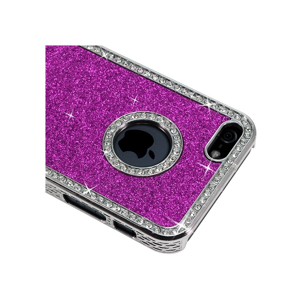 Karylax - Housse Etui Coque Rigide pour Apple iPhone 5 Style Paillette aux Diamants Couleur Rose Fushia - Autres accessoires smartphone