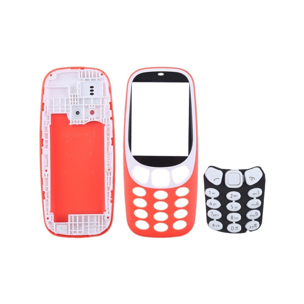 Wewoo - Boitier intégral Couvercle de logement complet avec clavier pour Nokia 3310 rouge - Autres accessoires smartphone