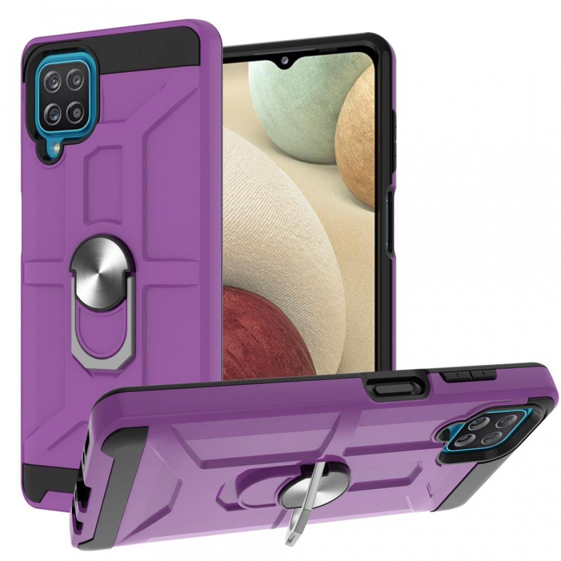 Other - Coque en TPU Conception hybride caoutchoutée 2 en 1 absorbant les chocs avec béquille violet pour votre Samsung Galaxy A12 - Coque, étui smartphone
