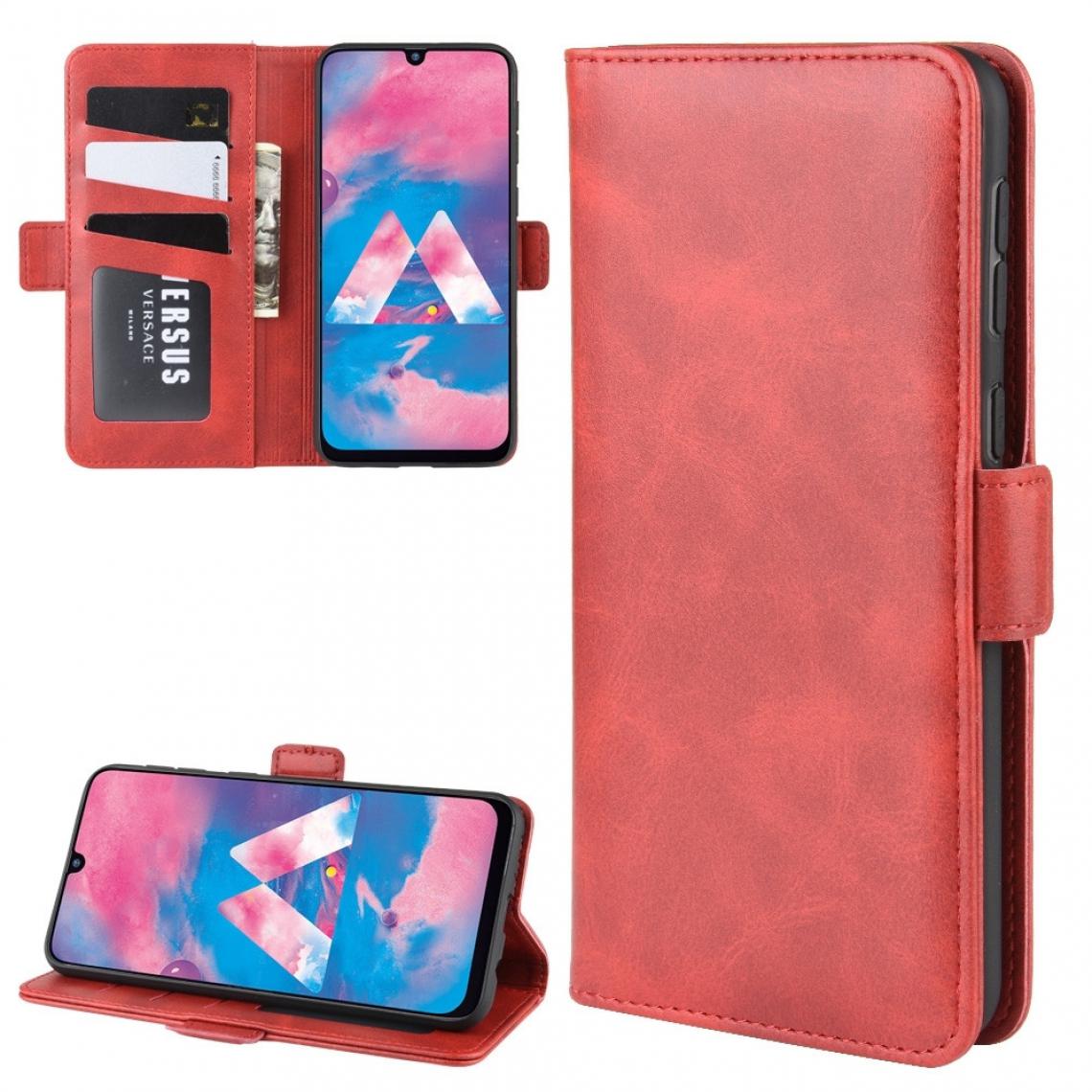 Wewoo - Housse Coque Pour Galaxy M30s Wallet Stand cuir cas de téléphone portable avec porte-monnaie et titulaire et fentes cartes rouge - Coque, étui smartphone