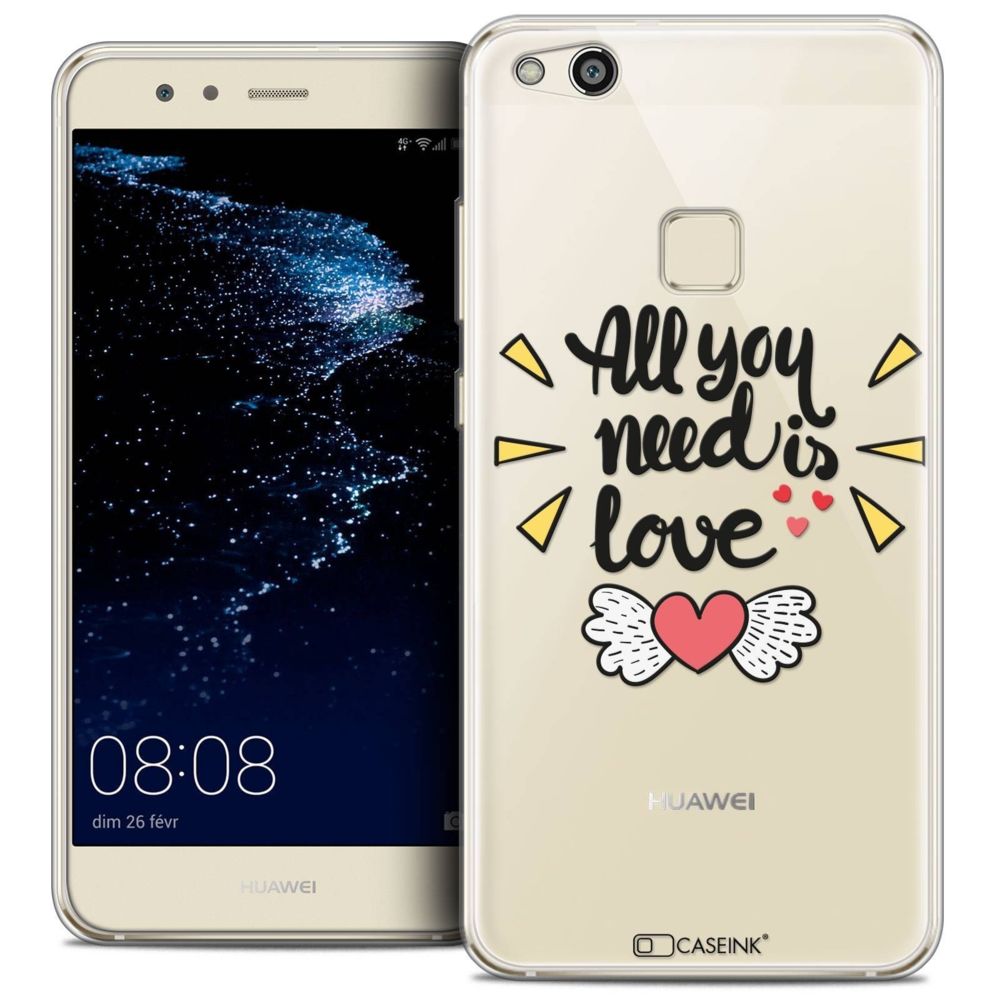 Caseink - Coque Housse Etui Huawei P10 LITE (5.2 ) [Crystal Gel HD Collection Love Saint Valentin Design All U Need Is - Souple - Ultra Fin - Imprimé en France] - Coque, étui smartphone