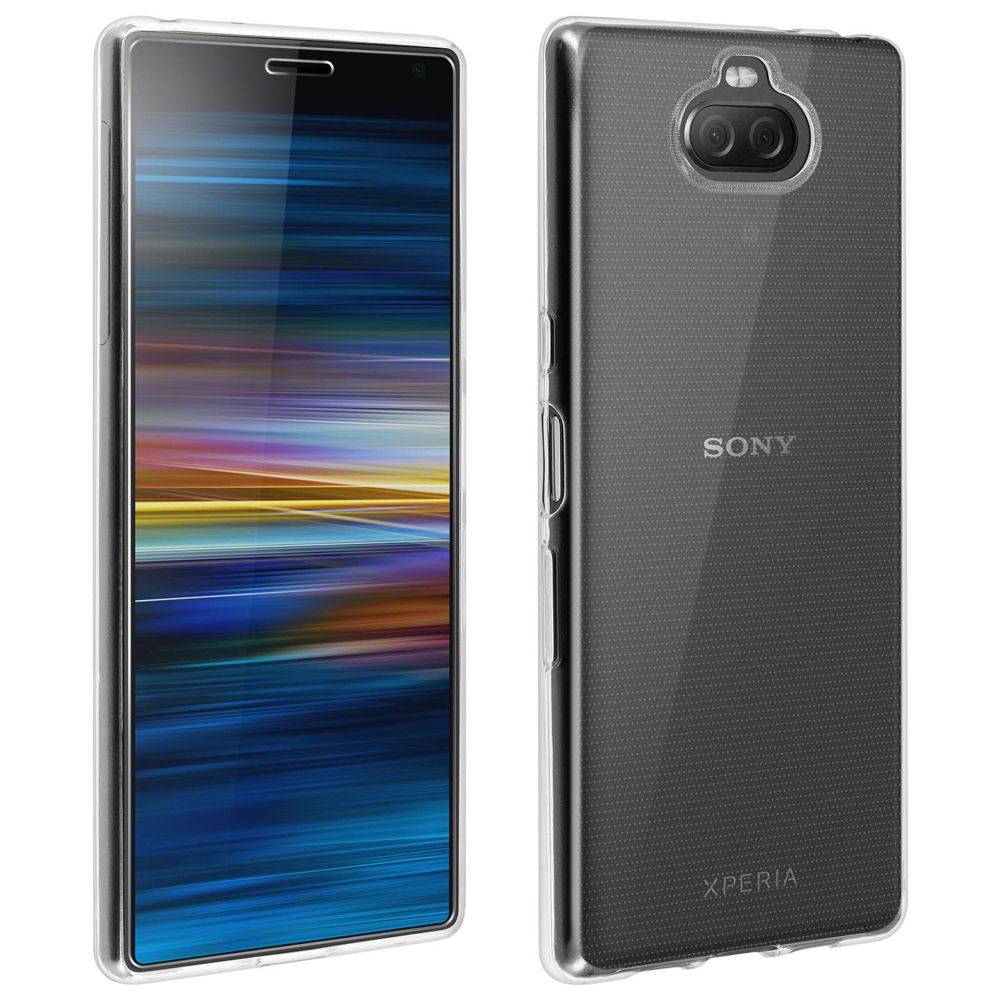 Avizar - Coque Sony Xperia 10 Silicone Souple et Film Ecran Verre Trempé 9H Transparent - Coque, étui smartphone