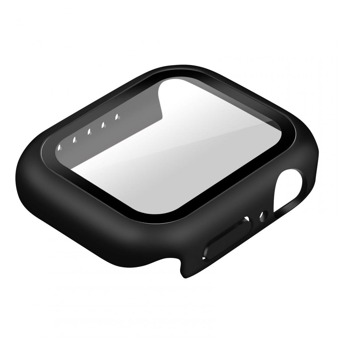Avizar - Coque Apple Watch Serie 7 (41mm) Rigide Ultra-fine Vitre de Protection noir - Accessoires Apple Watch