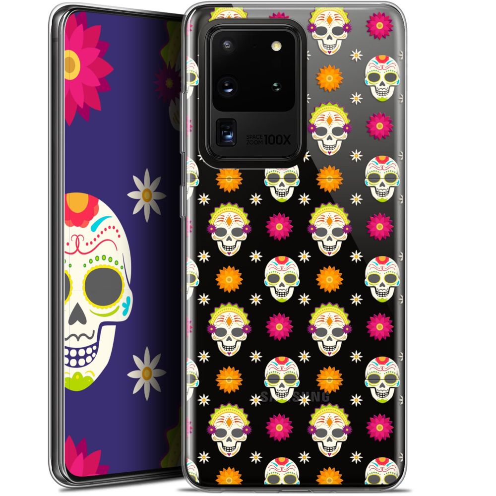 Caseink - Coque Pour Samsung Galaxy S20 Ultra (6.9 ) [Gel HD Collection Halloween Design Skull Halloween - Souple - Ultra Fin - Imprimé en France] - Coque, étui smartphone