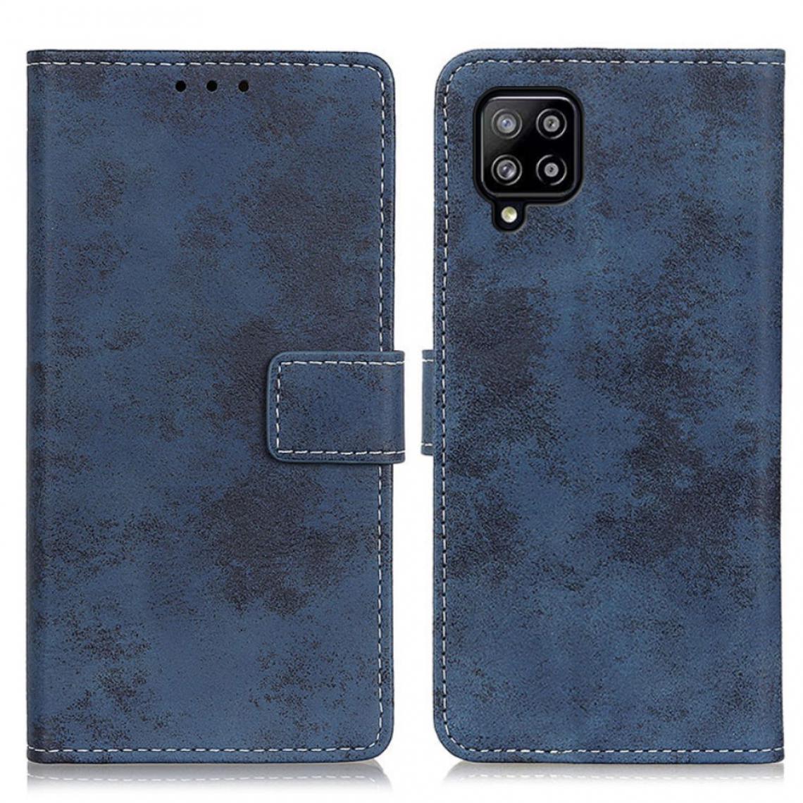 Other - Etui en PU Style vintage avec support bleu pour votre Samsung Galaxy A22 4G (EU Version) - Coque, étui smartphone