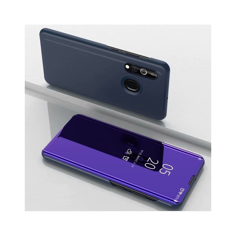 Wewoo - Coque Rigide Pour Galaxy A10s miroir plaqué couvercle gauche et droite Flip avec étui téléphone mobile bleu violet - Coque, étui smartphone