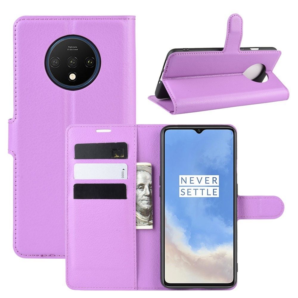 marque generique - Etui en PU violet pour votre OnePlus 7T - Coque, étui smartphone