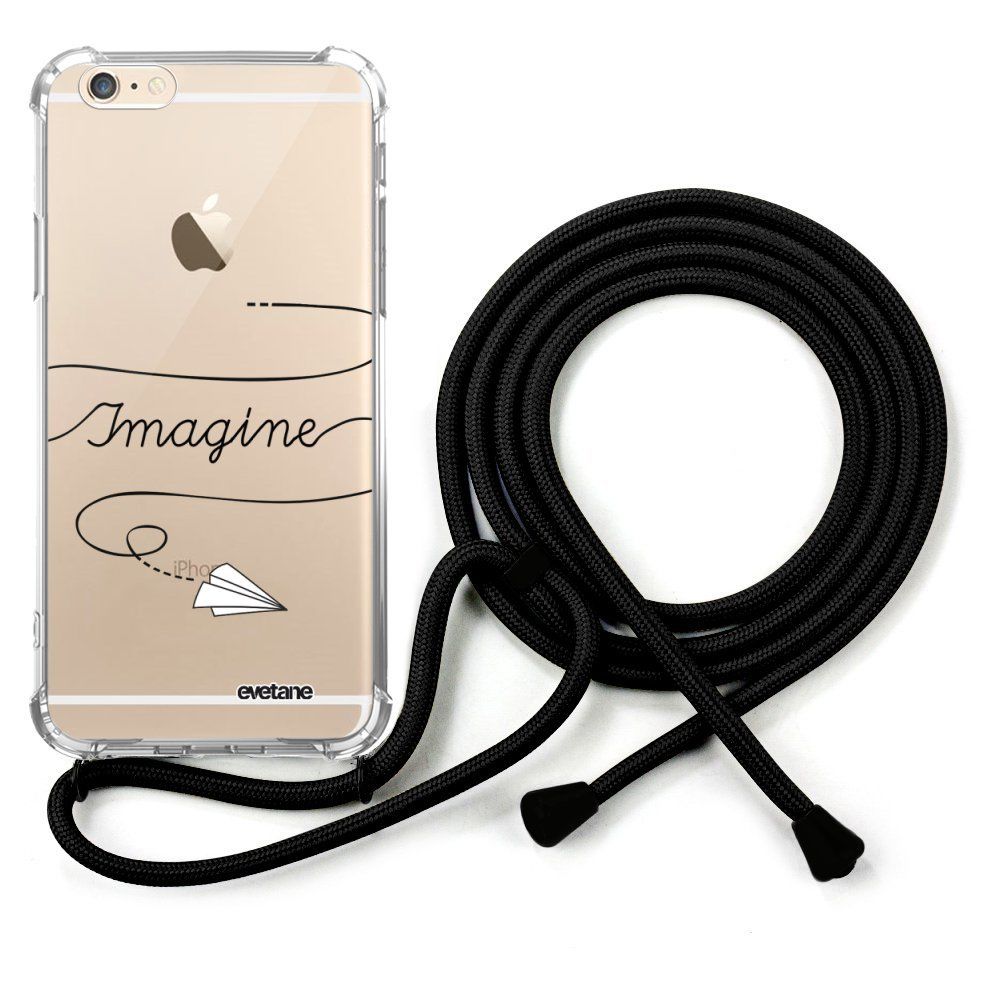 Evetane - Coque cordon iPhone 6/6S cordon noir Dessin Imagine Evetane. - Coque, étui smartphone