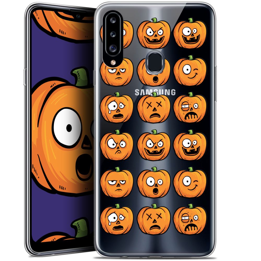 Caseink - Coque Pour Samsung Galaxy A20s (6.5 ) [Gel HD Collection Halloween Design Cartoon Citrouille - Souple - Ultra Fin - Imprimé en France] - Coque, étui smartphone