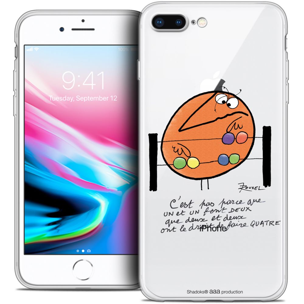 Caseink - Coque Housse Etui Apple iPhone 8 Plus (5.5 ) [Crystal Gel HD Collection Les Shadoks ? Design Mathématique - Souple - Ultra Fin - Imprimé en France] - Coque, étui smartphone