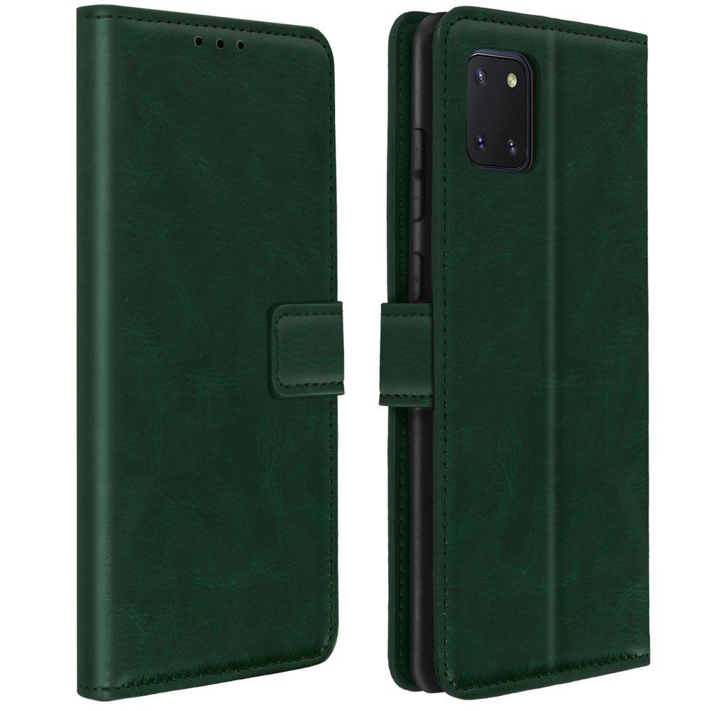 Avizar - Housse Samsung Galaxy Note 10 Lite Porte-carte Fonction Support Vintage vert - Coque, étui smartphone