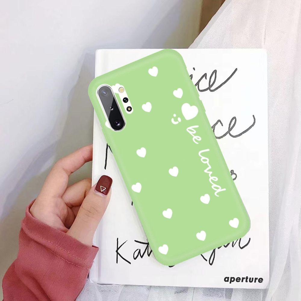 Wewoo - Housse Étui Coque Pour Galaxy Note10 + Sourire Love Heart Pattern Givré TPU de protection vert - Coque, étui smartphone