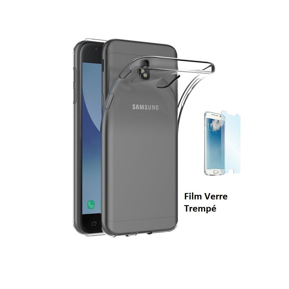 marque generique - Film Verre Trempé + Coque Silicone GEL TPU Clair pour Samsung Galaxy J5 2017 - Coque, étui smartphone