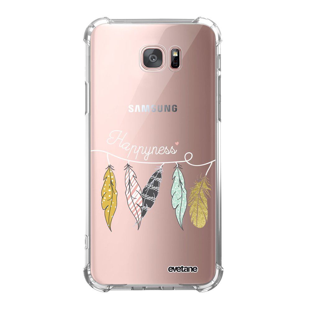 Evetane - Coque Samsung Galaxy S7 Edge anti-choc souple avec angles renforcés transparente Happyness Evetane - Coque, étui smartphone
