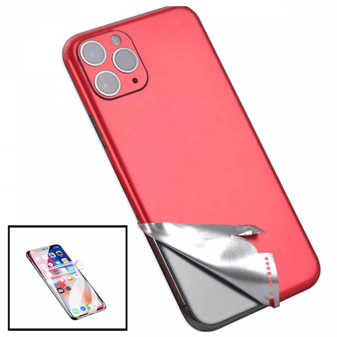 Phonecare - Kit Film arrière Full-Edged SurfaceStickers + Film Hydrogel à Coque Complète Avant pour iPhone 7 - rouge - Coque, étui smartphone