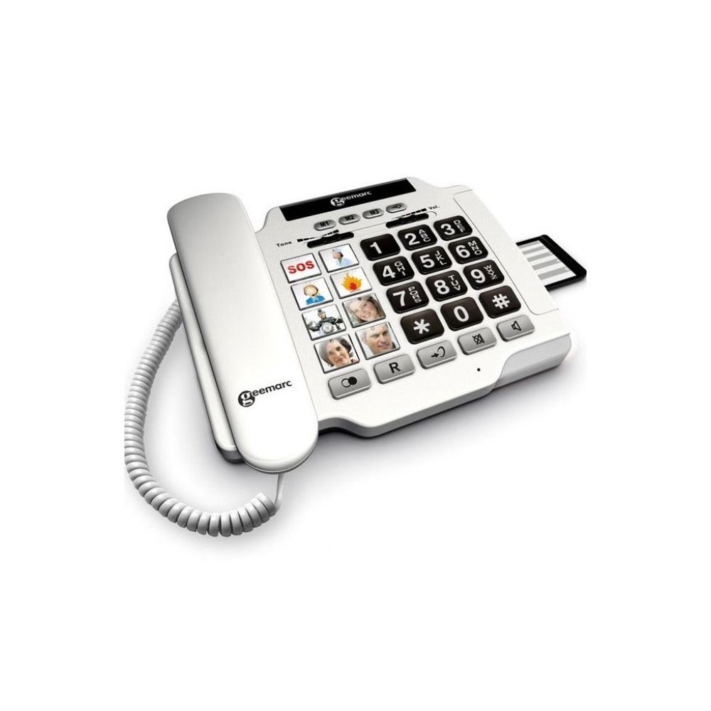 Geemarc - Téléphone Amplifié pour senior et malentendant - Photophone 100 (+40dB) - Geemarc - Accessoires Téléphone Fixe